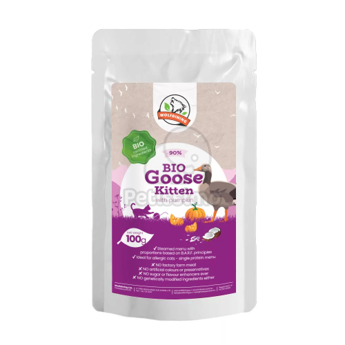 Farkaskonyha BIO liba párolt menü kölyökmacskáknak 100 g