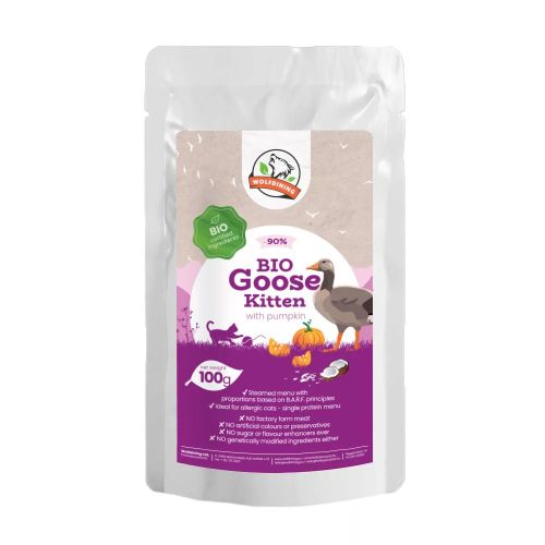 Farkaskonyha BIO liba párolt menü kölyökmacskáknak 100 g