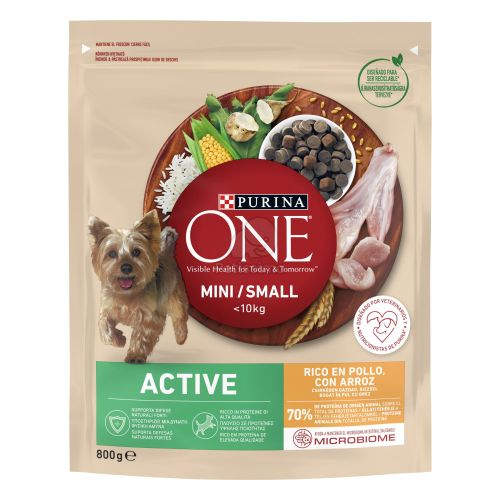 Purina ONE Mini / Small Active száraz kutyaeledel csirkével és rizzsel 800 g
