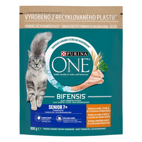 Purina ONE Bifensis Senior 7+ száraz macskaeledel - csirke  800 g