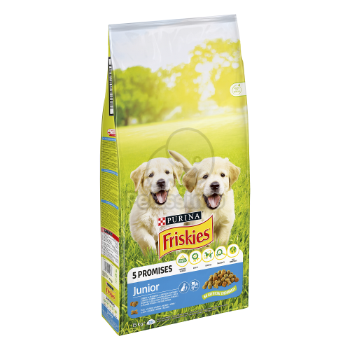 Friskies Junior száraz kutyaeledel - csirke, zöldségek és tej  15 kg