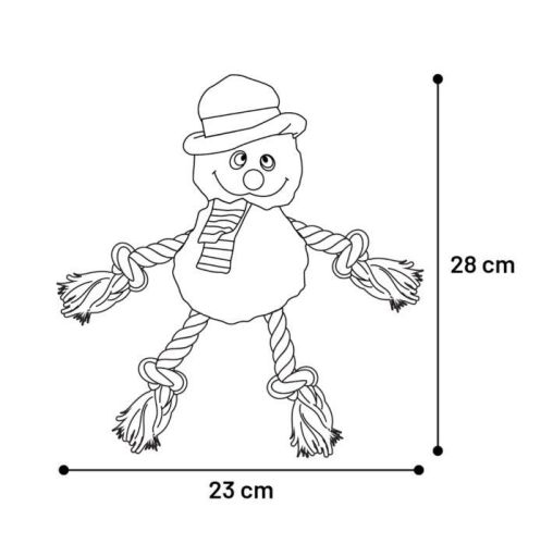 Flamingo karácsonyi plüssjáték rágókötéllel kutyáknak hóember   1 db