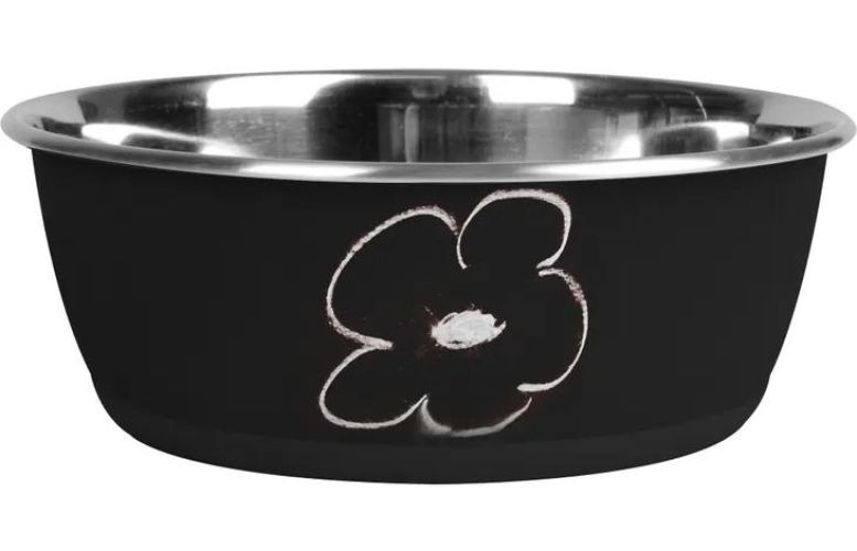 Flamingo Tobias fémtál kutyáknak - fekete  950 ml