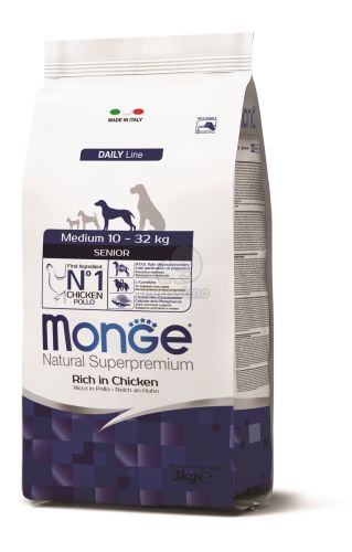 Monge Daily Line Medium Senior száraz kutyatáp - csirke  12 kg