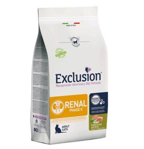 Exclusion Renal Phase II Pork & Pea and Rice száraz macskatáp  1.5 kg