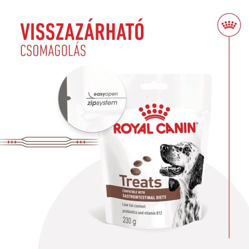 Royal Canin Treats Gastrointestinal Diets - jutalomfalat gasztrointesztinális diétát támogató étrend kiegészítésére  230 g