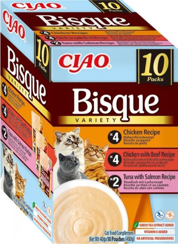 Inaba Cat Ciao Bisque Variety - csirke, csirke-marha, tonhal-lazac 10 x 40 g