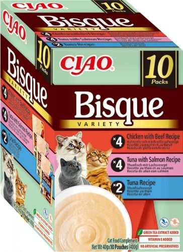 Inaba Cat Ciao Bisque Variety - csirke-marha, tonhal-lazac, tonhal 10 x 40 g