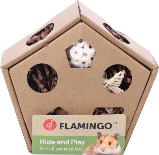 Flamingo rágcsáló játék - Thumper rágcsálnivaló + odú 1 db
