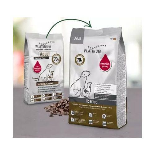 Platinum Adult Iberico+Greens - szárazeledel kutyák számára  1.5 kg