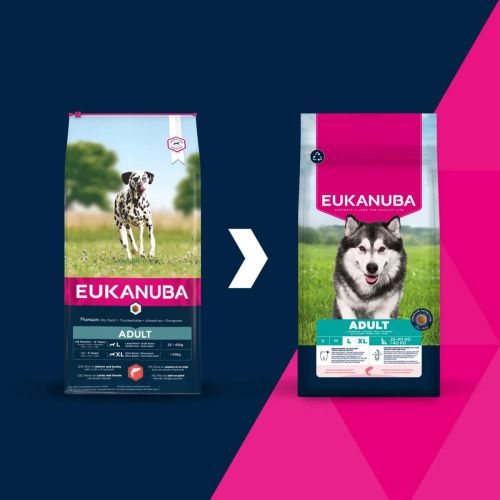 Eukanuba Life Care Adult L/XL Salmon&Barley - szárazeledel nagytestű felnőtt kutyák számára lazaccal és árpával  12 kg