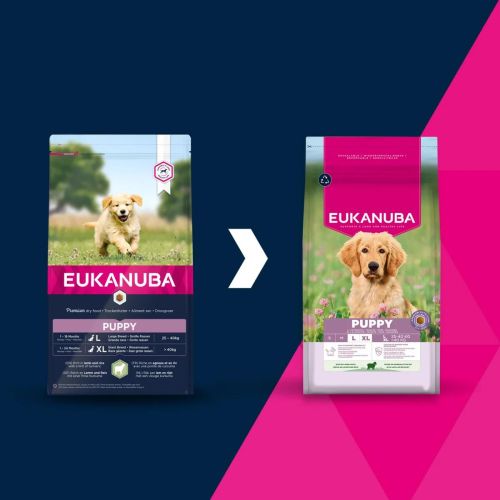 Eukanuba Life Care Puppy L/XL Lamb - szárazeledel közepes- és nagytestű kölyökkutyák számára báránnyal  12 kg