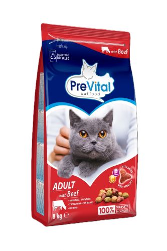 PreVital Adult Beef - szárazeledel marhával felnőtt macskák számára  8 kg