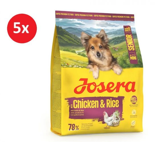 Josera Senior Mini Chicken&Rice - szárazeledel idős, kistestű kutyák számára 5 x  900 g
