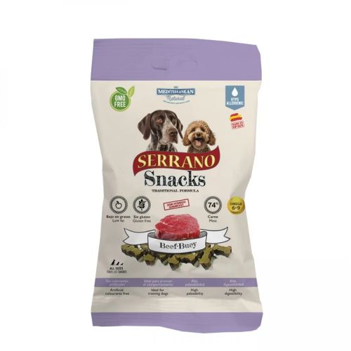 Mediterranean Natural Serrano Snacks Hypoallergenic Beef - jutalomfalat kutyák számára 100 g