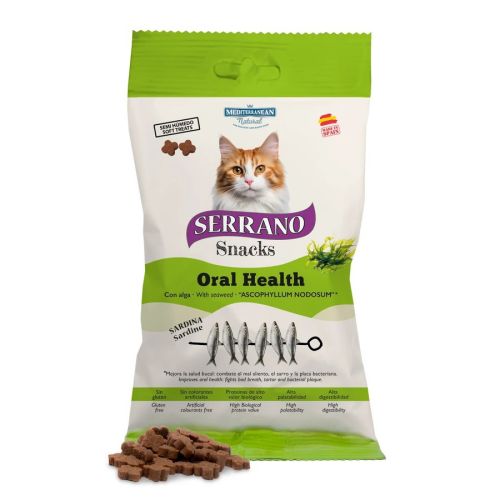 Mediterranean Natural Serrano Snacks Oral Health Sardine - funkcionális jutalomfalat macskák számára 50 g