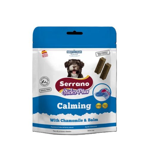 Mediterranean Natural Serrano Sticks Plus Calming - funkcionális jutalomfalat kutyák számára 110 g