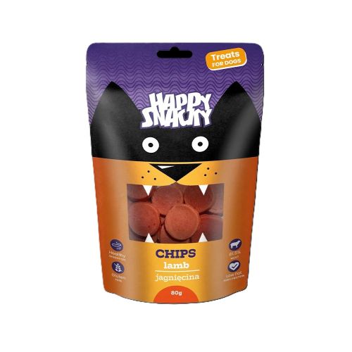 Happy Snacky Dog Chips Lamb - jutalomfalat kutyák számára 80 g