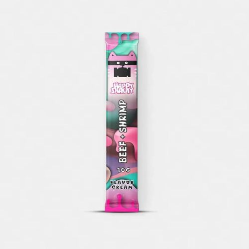 Happy Snacky Cat Flavor Cream Beef + Shrimp - krémes jutalomfalat macskák számára 4 x 10 g