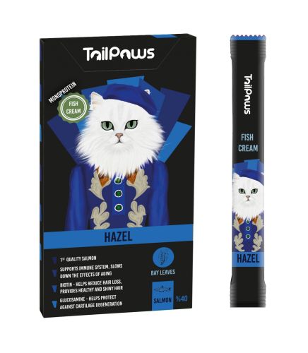 TailPaws Hazel Fish - jutalomfalat macskák számára 5 x 15 g