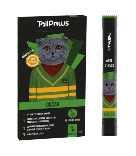 TailPaws Oscar Chicken - jutalomfalat macskák számára 5 x 15 g