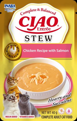Inaba Cat Ciao Entrée Stew Chicken with Salmon - csirke-lazac  40 g