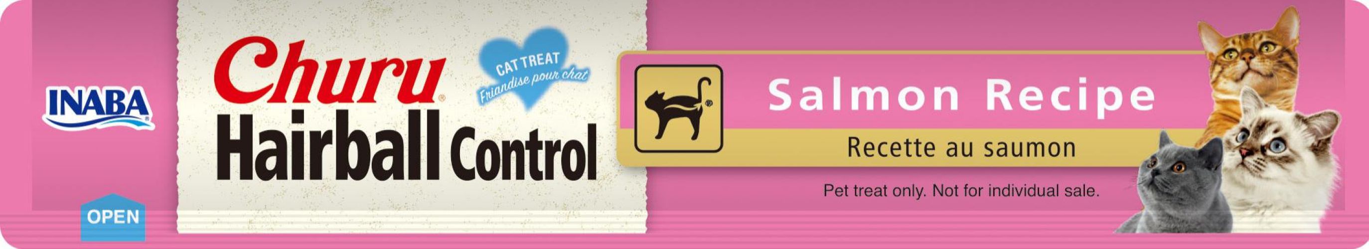 Inaba Cat Ciao Churu Hairball Control Salmon - lazac 4 x 14 g