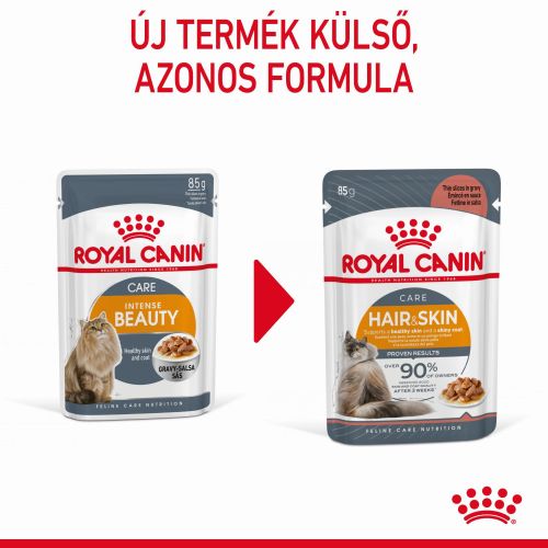 Royal Canin Hair & Skin Care - szószos nedves táp felnőtt macskák részére a szebb szőrzetért és az egészséges bőrért 12 x  85 g