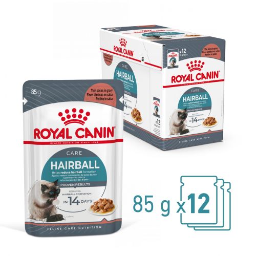 Royal Canin Hairball Care - szószos nedves táp felnőtt macskák részére a szőrlabdák könnyebb eltávozásáért 12 x  85 g