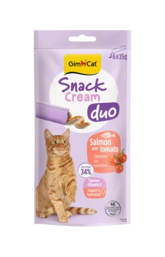 GimCat Snack Cream Duo Salmon with Tomato 6 x  15 g