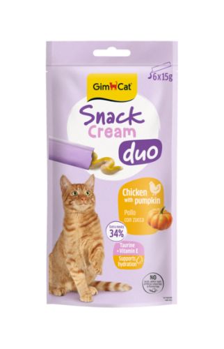 GimCat Snack Cream Duo Chicken with Pumpkin 6 x  15 g