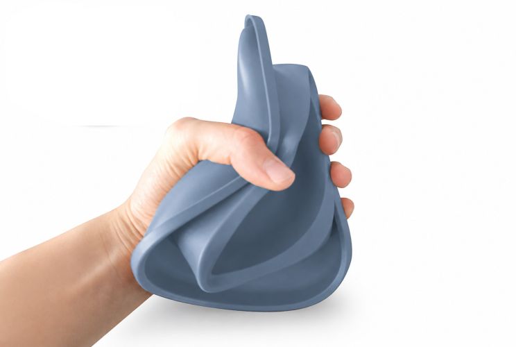 ZooBeeDoo etetőtál Soft Touch Inox szürke  0.6 l