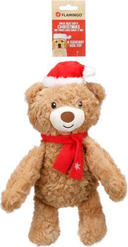 Flamingo játék - Winy plüss, mikulássapkás (karácsonyi) maci 26 x 11.5 x 35 cm