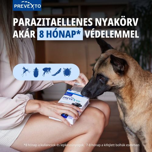 PreveXto 4,50 g + 2,03 g gyógyszeres nyakörv 8 kg feletti kutyáknak  1 db