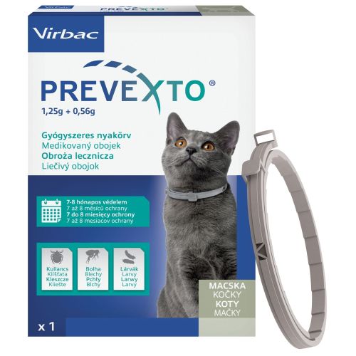 PreveXto 1,25 g + 0,56 g gyógyszeres nyakörv macskáknak  1 db