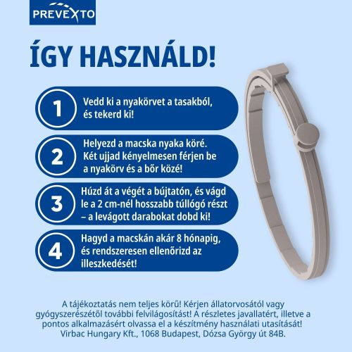 PreveXto 1,25 g + 0,56 g gyógyszeres nyakörv macskáknak  1 db