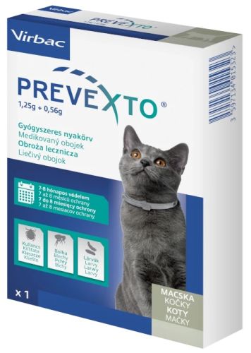 PreveXto 1,25 g + 0,56 g gyógyszeres nyakörv macskáknak  1 db