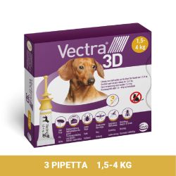 Vectra 3D rácsepegtető oldat 1,5 - 4 kg-os kutyáknak XS  3 db