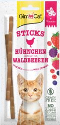 GimCat Sticks csirke és erdeigyümölcs 3 x  5 g