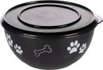 Flamingo Bella Kena fémtál tetővel kutyáknak - fekete  1250 ml