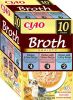 Inaba Cat Ciao Broth Variety - csirke-lazac, csirke-tonhal, csirke-fésűkagyló 10 x 40 g