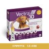 Vectra 3D rácsepegtető oldat 1,5 - 4 kg-os kutyáknak XS  3 db