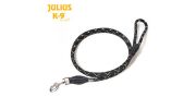 Julius-K9 zsinórpóráz - 1.2 m , fekete-fluoreszkáló  1 db