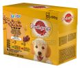 Pedigree Junior alutasakos eledel csirkével és rizzsel, báránnyal és rizzsel, baromfival és rizzsel, marhával és rizzsel 12 x  100 g