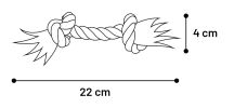 Flamingo Jim Playing Rope - rágókötél 2 csomóval, pink 22 cm   1 db