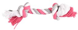 Flamingo Jim Playing Rope - rágókötél 2 csomóval, pink 22 cm   1 db