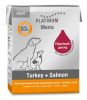Platinum Menu Turkey+Salmon - nedvestáp felnőtt kutyák számára  375 g