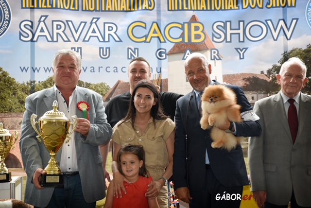pomerániai díjjal és gazdáival